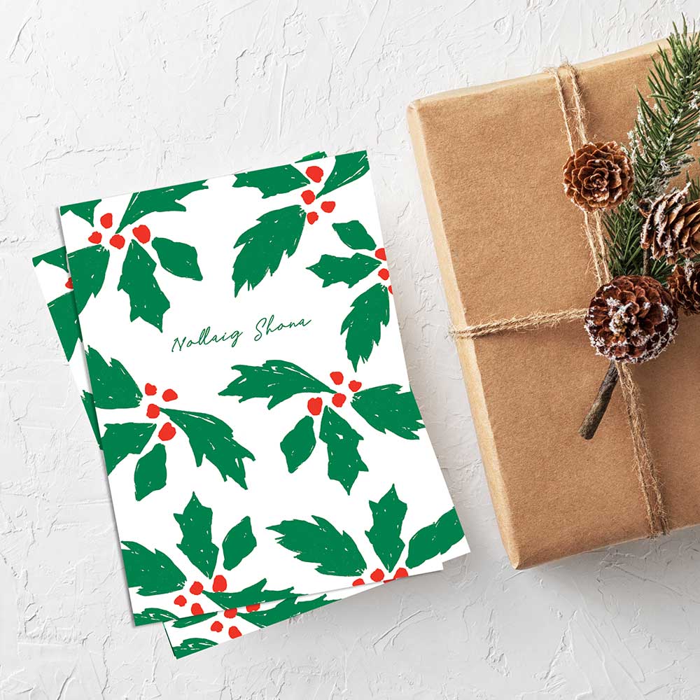 Holly Cards - 4 Pack